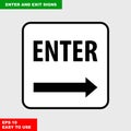 Enter and exit, arrow, this way sign in vector syle version, easy to use and print Royalty Free Stock Photo