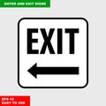 Enter and exit, arrow, this way sign in vector syle version, easy to use and print Royalty Free Stock Photo