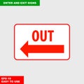 Enter and exit, arrow, this way sign in vector syle version, easy to use and print Royalty Free Stock Photo