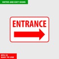 Enter and exit, arrow, this way sign in vector syle version, easy to use and print Royalty Free Stock Photo