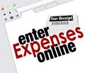 Enter Expense Report Online Receipts Reimbursement Website Royalty Free Stock Photo