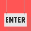 Enter Hanging Sign Royalty Free Stock Photo
