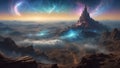 ethereal encounter: AI nebula in spaceship\'s engineering haven. ai generated