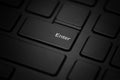 The enter key on a black laptop Royalty Free Stock Photo