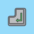 Enter key filled outline icon, colorful vector sign.