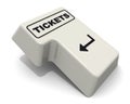 The enter key of keyboard labeled TICKETS