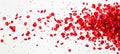 Red blood cells scattered the air on a white background. Royalty Free Stock Photo