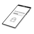 Enter password concept on mobile phone screen in isometric projection isolated on white. Royalty Free Stock Photo