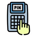 Enter pin terminal icon, outline style