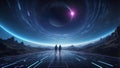 QuantumQuotient Reverie: DataEclipse Tomorrow\'s Fantasy. AI generate
