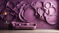 Enigmatic Aura: A Captivating Wall Design Against a Mysterious Purple Background, Evoking Intrigue, and Fascination - AI Generativ