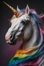 Golden Horn, Rainbow Mane: Portrait of the Whimsical White Unicorn