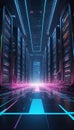 Tech Reverie: QuantumQuotient\'s 3D Wonderland of Tomorrow\'s Data. AI generate