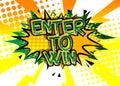 Enter To Win. Comic book style cartoon words