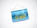 Enter to win hanging banner illustration design Royalty Free Stock Photo