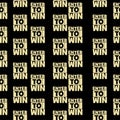Enter to win seamless pattern isolated on isolated on black background Royalty Free Stock Photo