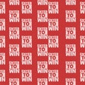 Enter to win seamless pattern isolated on isolated on color background Royalty Free Stock Photo