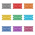 Enter to win ticket icon isolated on white background. Set icons colorful Royalty Free Stock Photo