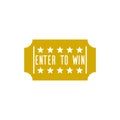 Enter to win Ticket icon isolated on white background Royalty Free Stock Photo