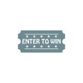 Enter to win Ticket icon isolated on white background Royalty Free Stock Photo