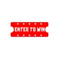 Enter to win Ticket icon isolated on white background Royalty Free Stock Photo