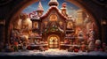 Enter a whimsical world with this Pixar Studio-style scene showcasing a delightful array of gingerbread characters in high