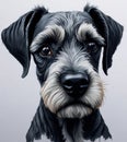 Whimsical Whispers: A Captivating Watercolor Portrait of a Miniature Schnauzer