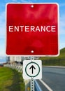 Enterance Sign with Clouds. Royalty Free Stock Photo