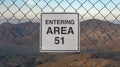 Entering Area 51 Sign Royalty Free Stock Photo