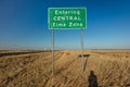 Entering Central Time Zone - Roadsign