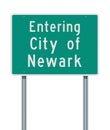 Entering City of Newark road sign