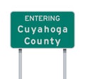 Entering Cuyahoga County road sign