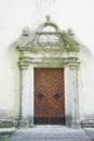 Entering gate of the Parish Church of the Nativity of the Virgin Mary in Smolenice Royalty Free Stock Photo