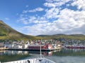 entering the harbor of Tromso at tromsdalen area in Norway Royalty Free Stock Photo