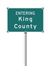 Entering King County road sign