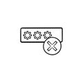 Entering login and fail hand drawn outline doodle icon.