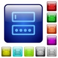 Entering login name and password color square buttons