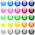 Entering login name and password icons in color glossy buttons