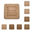 Entering login name and password wooden buttons