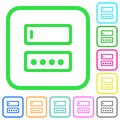 Entering login name and password vivid colored flat icons