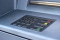 Entering personal identification number on ATM Royalty Free Stock Photo