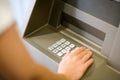 Entering PIN at ATM Royalty Free Stock Photo