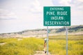 Entering Pine Ridge Indian Reservation Road Sign Royalty Free Stock Photo