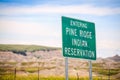 Entering Pine Ridge Indian Reservation, South Dakota, USA Royalty Free Stock Photo