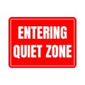 Entering quiet zone symbol icon