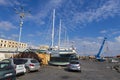 Entering in the repair area for yachts