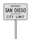 Entering San Diego City Limit road sign