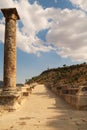 Entering the Severan, Cendere Bridge, a column on the left, close to Adiyaman, Turkey Royalty Free Stock Photo