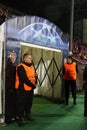 Entering tunnel into the locker room