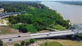 Entering Vicksburg Bridge from Mississippi, a cantilever bridge carrying Interstate 20 (I-20) and US Route 80 across the Royalty Free Stock Photo